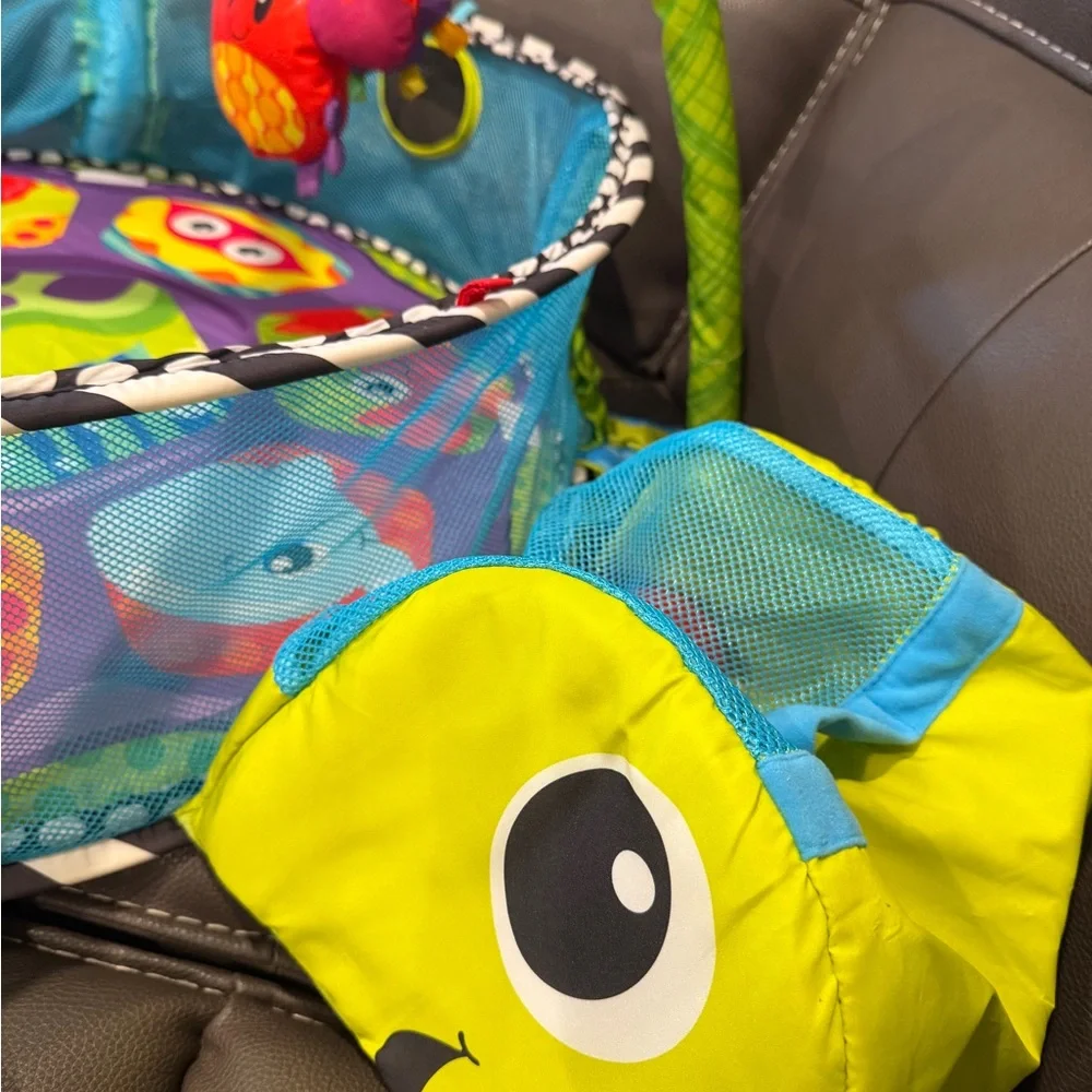 Colorful Blue & Green Infant Play Gym with Animal Friends